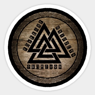 Valknut Symbol and runes Sticker